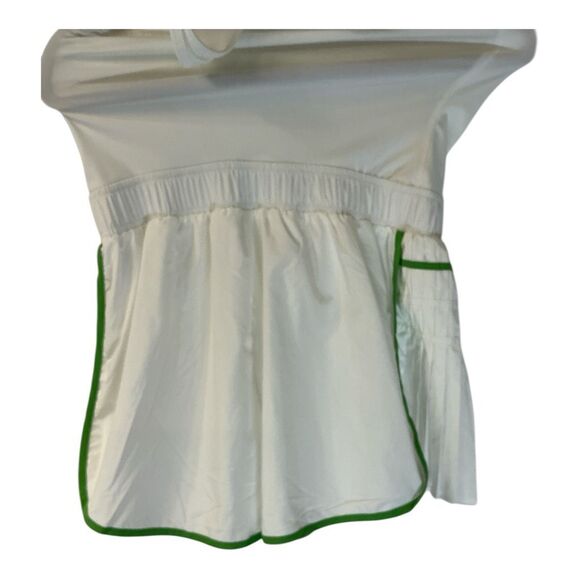Free People Movement White Green Trim One Piece Sleeveless Romper Activewear S - Picture 3 of 5